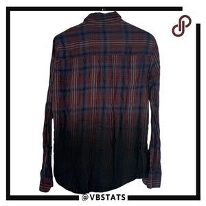 Paige Men's Cotton Blend Flannel Button-up Shirt Canterbury‎ Plum Medium NWOT